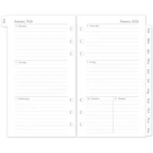 2026 Weekly & Monthly Planner Refill, A5 Medium Planner Inserts for 6 Holes, 5.5"x8.5", Jan. 2026 - Dec. 2026, 12 Monthly Calendars with Laminated Tabs, 6-Hole Punched