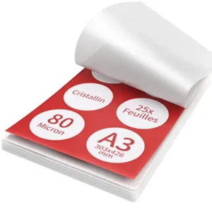 ACROPAQ Laminating Pouches A3-25 Pack, 160 Micron (2 x 80 Micron), Glossy Finish, Premium Quality, Rounded Corners, Ideal for Photos and Notes - 18003