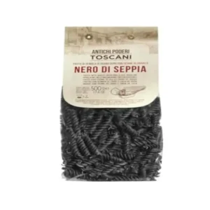 Antichi Poderi Toscani - Pasta - Black Squid Ink Fusilli - Made with Durum Wheat Semolina, Squid Ink, and Wheat Germ - 500gr