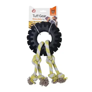 BarkButler FOFOS Tuff Gear Tyre Large Rope Dog Toy