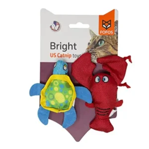 BarkButler FOFOS Turtle & Lobster with Catnip Cat Toy