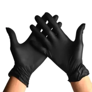 Black Nitrile Disposable Gloves 100 PCS – Heavy-Duty, Latex & Powder-Free | Textured Grip, Tear & Puncture Resistant, Food Safe & Ambidextrous Gloves for Cooking, Cleaning, Medical Use