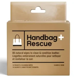 Boot Rescue HandBagRescue All-Natural Cleaning Wipes. Remove Dirt & Surface Stains & Conditions Leather Handbags with Essential Oil. Box of 10 Individually Wrapped Wipes, Natural, One size