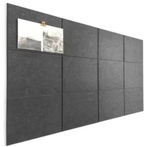 DECORITA Black Cork Board 48"x36" - 12 Pack Felt Wall Tiles with Safe Removable Adhesive Tabs, Large Cork Board