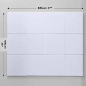 DECORITA Large Cork Board Alternative - 11.8x11.8x0.35 Inches 12 Pack Felt Wall Tiles with Safe Removable Adhesive Tabs, Cork Board 48 x 36 48 x 72 for Office Large Cork Boards for Walls - Gray White