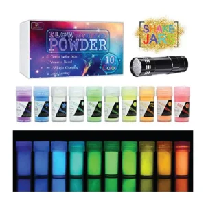 DecorRom Acrylic Paint Self Glowing Dye for DIY Nail Art (0.7oz Each,10 Color)