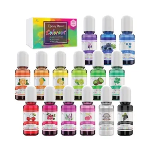 Epoxy Resin Colour Pigment - 15 Colour Resin Colourant Liquid Dye - Highly Concentrated Epoxy Colourant for Epoxy Resin Art, DIY Jewellery Making Supplies - AB Resin Colouring for Paint, Crafts