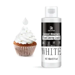 Food Coloring - Vibrant Liquid Icing Food Coloring Set for Baking, Cake Decorating, Easter Egg, Airbrush - Tasteless Food Color Dye for Fondant, Slime, DIY Crafts - 5.5 Fl.oz / 160ml Each (White)