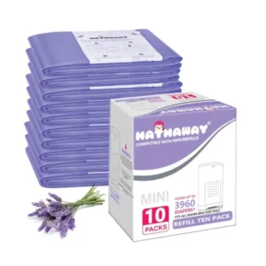 Diaper Pail Refill Bags Compatible With Dekor Mini Diaper Pail, Extra 30% Length, Lavender Scent, 10 Pack