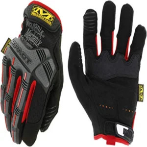 Mechanix Wear Secure Fit, Impact Protection Safety Gloves for Men (Black/Red, Large)