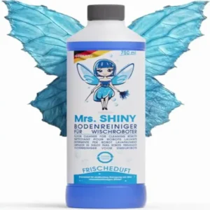 Mrs. SHINY - Robot Mop Cleaner with Fresh Fragrance - Streak-free Cleanliness & Quick Drying - Floor Cleaner Mop Robot - Compatible with All Vacuum Wipers - 750 ml