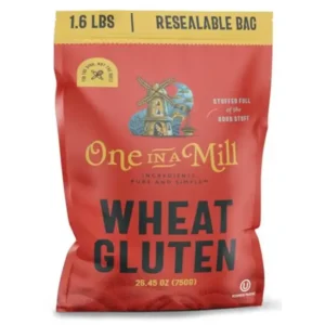 One in a Mill Vital Wheat Gluten | Bulk Supply for Making Vegan Meat [Seitan] & Baking Whole Grain & Rye Breads | All-Natural, Protein-Rich, Kosher | 2 Pack of 26.45oz Resealable Bags