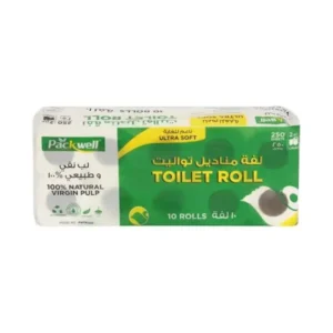 Packwell Toilet roll 250 sheets pack of 10 pcs rolls Softness Bathroom Tissue Roll