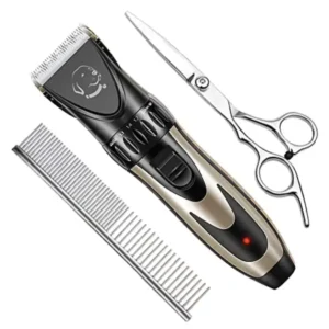 Pet Republique Cordless Dog Shaver Trimmer Kit with Additional Scissor and Hand Comb - Hair Clippers for All Fur Type & All Size Dogs Cats and Pets