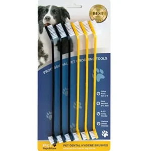 Pet Republique Dog Toothbrush Set of 3 – Dual Headed Dental Hygiene Brushes for Small to Large Dogs, Cats