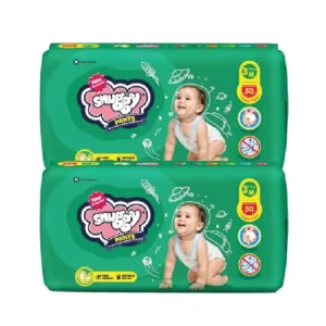 Snuggy Baby Diaper Pants for 7-12 kg Kids 50-Pieces x 2 Pack, Medium/Size-3