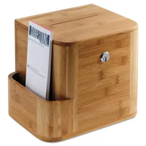 Safco Products 4237NA Bamboo Suggestion Box, Natural, Mahogany