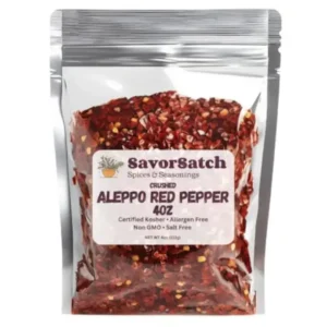 SavorSatch Aleppo Red Pepper Flakes - 4 oz Resealable Pouch | Certified Kosher, Moderately Spicy Halaby Chili Pepper | Authentic Turkish Flavor | Crushed Red Capsicum annuum for Cooking and Seasoning