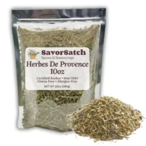 SavorSatch Herbs of Provence Herbes De Provence - 10oz Resealable Pouch, Fresh and Aromatic Herb and Spice Seasoning Blend, All-Natural, Allergen-Free, GMO-Free, Certified Kosher, Gourmet Quality