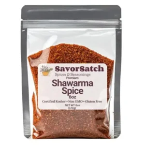 SavorSatch Shawarma Seasoning Blend – 6 oz Resealable Pouch | Middle Eastern & Mediterranean Spice Mix | Certified Kosher, Flavorful Rub for Chicken, Beef, Lamb, and More