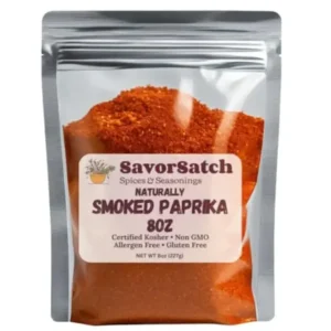 SavorSatch Smoked Paprika - Naturally Smoked Sweet Paprika, Certified Kosher, 8 Ounce Resealable Pouch | Bulk Spice for Cooking, Seasoning, and Grilling - 8 Ounce (Pack of 1)