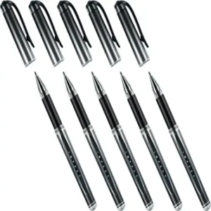 UniBall Uni Ball Black Capped (UM-153S) Gel Impact Rollerball Pen Ball Point Pens Broad 1mm Nib Tip 0.6mm Line Width Ink (Pack Of 6)