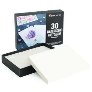 Blank Watercolor Cards with Envelopes NOT Folded - 60 Pack : 30 Postcards and 30 Envelopes 5x7" - Watercolor Postcards 300GSM - DIY Thank You Card, Greetings Cards, Christmas, Invitations, Birthday
