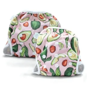 Bambi & Boo (Avocados) - 2 Reusable Baby Swim Diapers | Full Size Pack | Adjustable Diaper Swim for Toddlers & Babies, Newborn To 36 Months Old, 6-40lbs (3kg-19kg) 0-36 Months