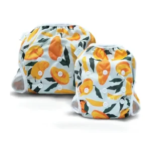 Bambi & Boo - Reusable Swim Diapers, Leak-Proof, Full Size Pack (S & L), 0-40 Months, Newborn-40lbs, 3-19Kgs, Adjustable, Quick Drying for Babies & Toddlers. Ideal for Swimming Lessons (Mangoes)
