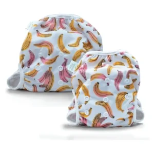 Bambi & Boo - Reusable Swim Diapers, Leak-Proof, Full Size Pack (S & L), 0-40 Months, Newborn-40lbs, 3-19Kgs, Adjustable, Quick Drying for Babies & Toddlers. Ideal for Swimming Lessons (Bananas)