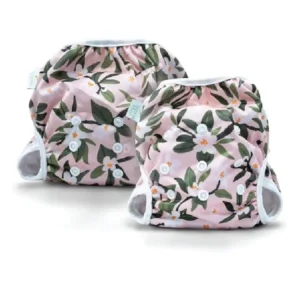 Bambi & Boo - Reusable Swim Diapers, Leak-Proof, Full Size Pack (S & L), 0-40 Months, Newborn-40lbs, 3-19Kgs, Adjustable, Quick Drying for Babies & Toddlers. Ideal for Swimming Lessons (Blossom)