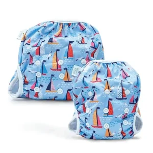 Bambi & Boo – 2 Reusable Baby Swim Diapers, Adjustable Diaper Swim For Toddlers & Babies, Newborn To 40 Months Old, 6-40lbs (3kg-19kg), Waterproof Lined With Soft Mesh Interior, Great For Swim Lessons