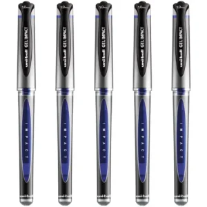 uni-ball Uni Ball Blue Capped (UM-153S) Gel Impact Rollerball Pen Ball Point Pens Broad 1mm Nib Tip 0.6mm Line Width Ink (Pack Of 3)